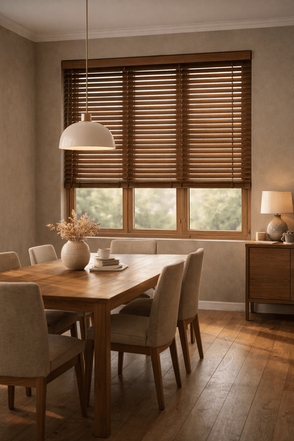 Jaluzea NATIVA Bamboo in dining elegant