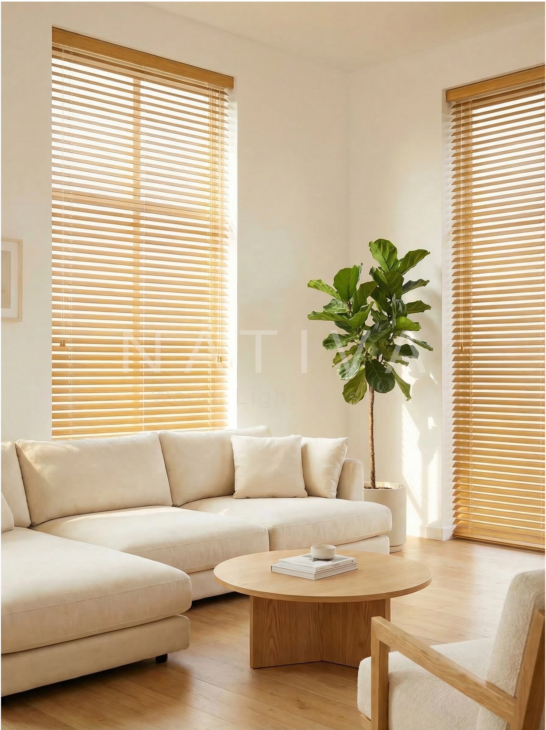 Jaluzea din lemn de tei 25 mm - NATIVA - TEI25NAT - imagine 3