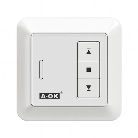Intrerupator de perete A-OK RF - 1 canal, alb, cu prindere magnetica